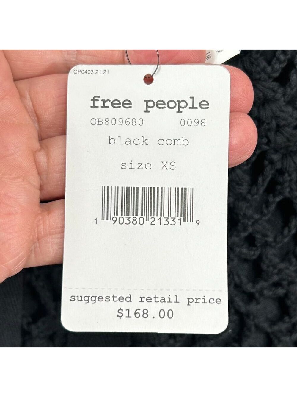 Free People NWT Black Sheer Embroidered Crochet Back Tie Tank Top Size XS - Picture 8 of 13